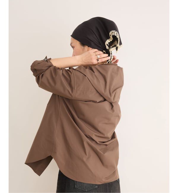IENA LA BOUCLE「《洗濯機洗い可》IENA LA BOUCLE ライトタフタフーテッドシャツ」|シャツ・ブラウス|
