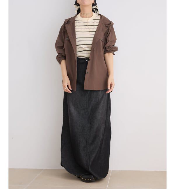 IENA LA BOUCLE「《洗濯機洗い可》IENA LA BOUCLE ライトタフタフーテッドシャツ」|シャツ・ブラウス|