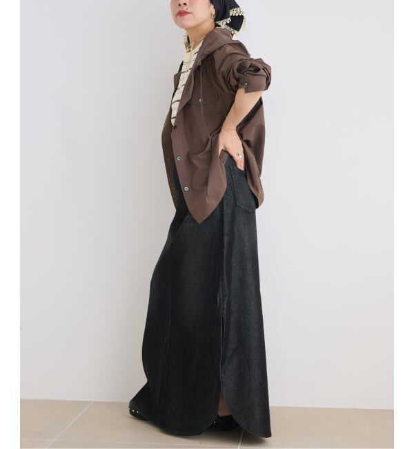 IENA LA BOUCLE「《洗濯機洗い可》IENA LA BOUCLE ライトタフタフーテッドシャツ」|シャツ・ブラウス|