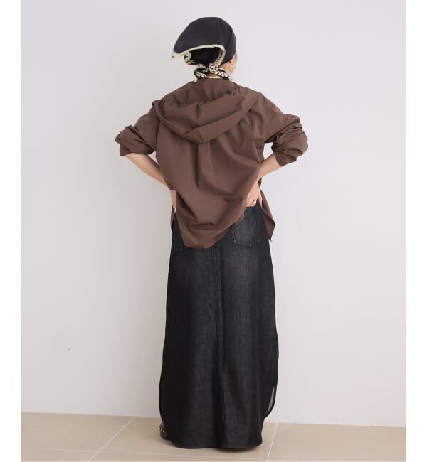 IENA LA BOUCLE「《洗濯機洗い可》IENA LA BOUCLE ライトタフタフーテッドシャツ」|シャツ・ブラウス|