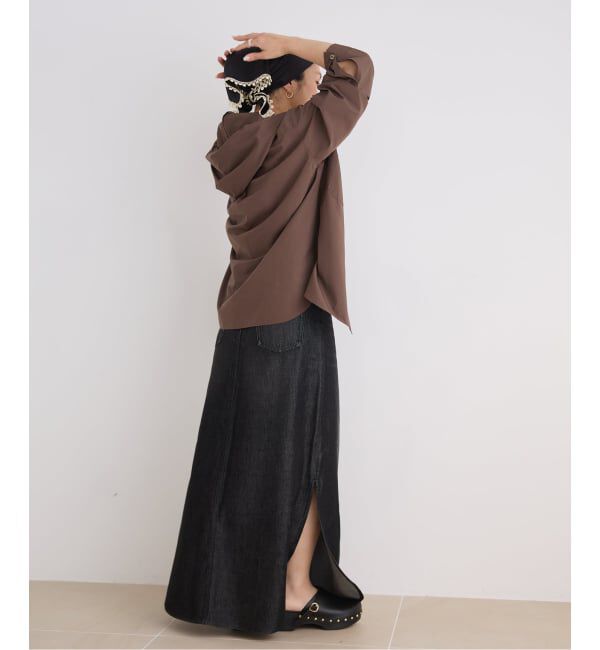 IENA LA BOUCLE「《洗濯機洗い可》IENA LA BOUCLE ライトタフタフーテッドシャツ」|シャツ・ブラウス|