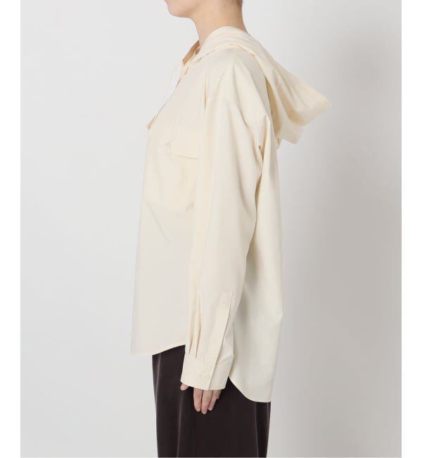 IENA LA BOUCLE「《洗濯機洗い可》IENA LA BOUCLE ライトタフタフーテッドシャツ」|シャツ・ブラウス|