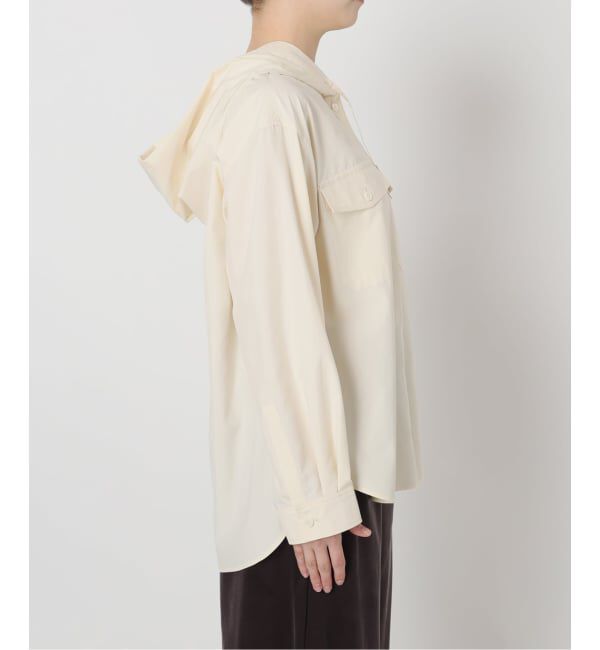 IENA LA BOUCLE「《洗濯機洗い可》IENA LA BOUCLE ライトタフタフーテッドシャツ」|シャツ・ブラウス|