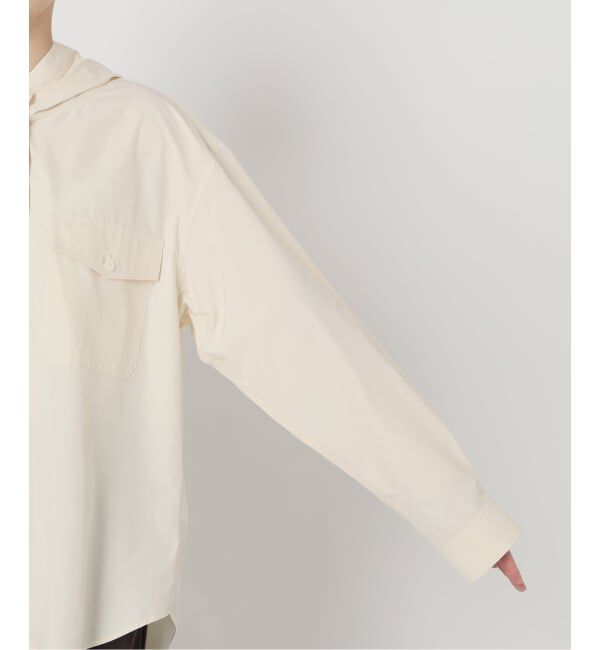 IENA LA BOUCLE「《洗濯機洗い可》IENA LA BOUCLE ライトタフタフーテッドシャツ」|シャツ・ブラウス|