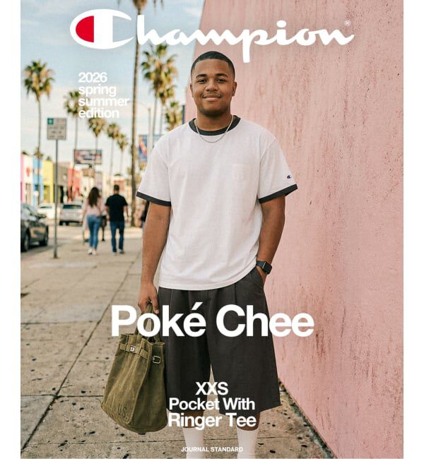 JOURNAL STANDARD「CHAMPION / チャンピオン 別注 リンガー  ポケチー Tシャツ」|Tシャツ・カットソー|ホワイト