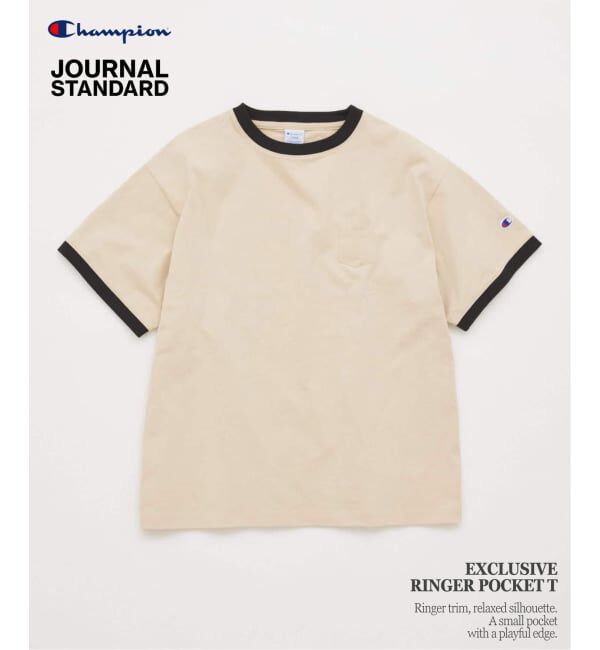 JOURNAL STANDARD「CHAMPION / チャンピオン 別注 リンガー  ポケチー Tシャツ」|Tシャツ・カットソー|