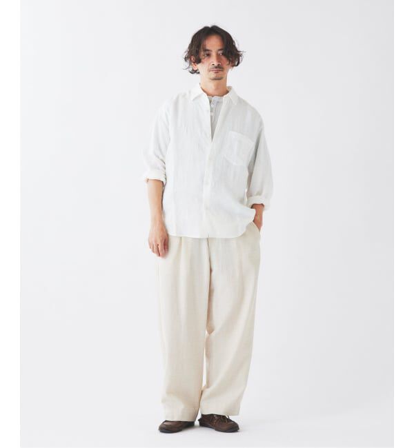 JOURNAL STANDARD relume「《予約》コットンリネン カスリ スラブ ワイド イージーパンツ」|スラックス|
