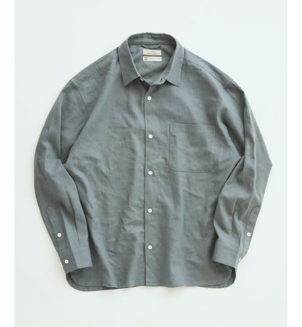 JOURNAL STANDARD relume「《追加予約》European Flax / ヨーロピアンフラックス リネン/レーヨン シャツ」|シャツ・ブラウス|グリーン D