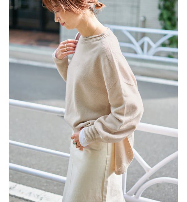 Spick and Span「バルキーヤーンルーズボートネックニット」|ニット・セーター|