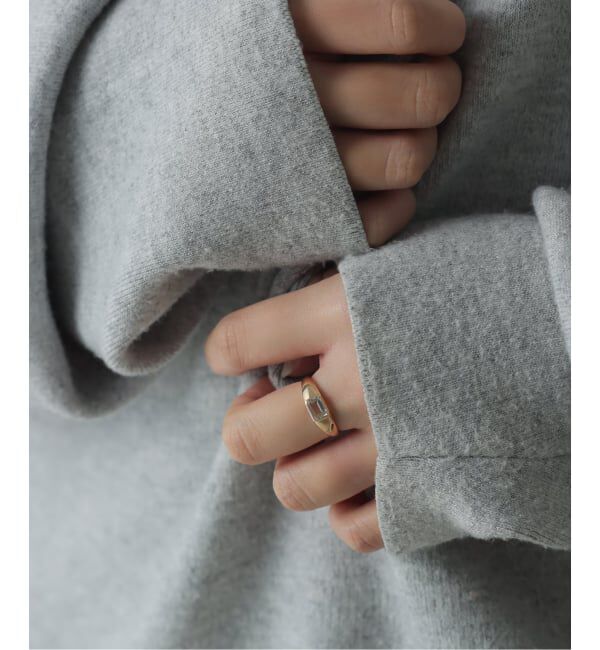 Lilas by Spick&Span「ホワイトトパーズバゲットワイドリング K10」|リング|
