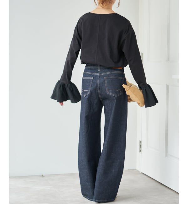Spick and Span「《追加》フリルスリーブクルーネックTEE」|Tシャツ・カットソー|