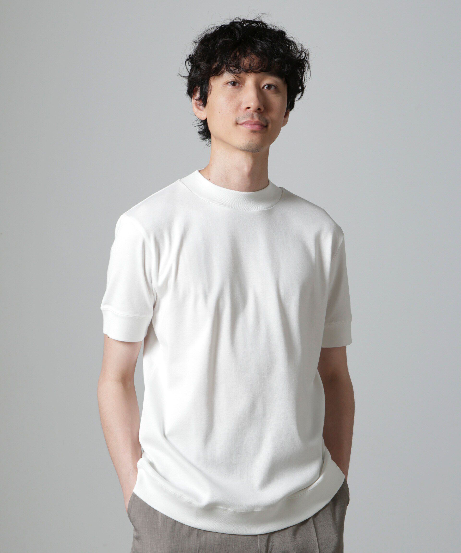 nano･universe「「FORMAL JERSEY」モックネックカットソー半袖」|Tシャツ・カットソー|