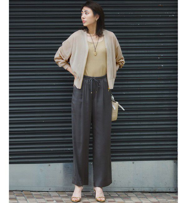 23区「【Oggi9月号掲載/撥水加工】スムースサテン タック ワイド パンツ」|その他|