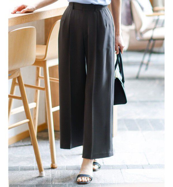 ANY SIS「【ウエストサイズ調整可】アーバンクールタッチ パンツ」|その他|ブラック