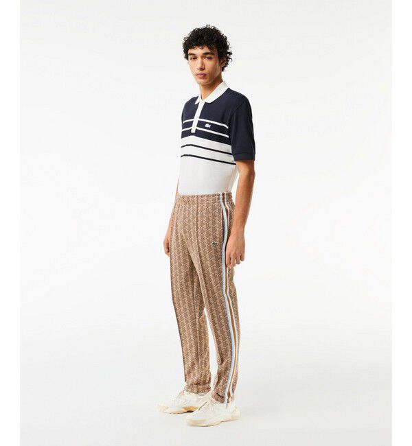 LACOSTE「サイドテーピングモノグラムジャカードトラックパンツ」|その他|ベージュ