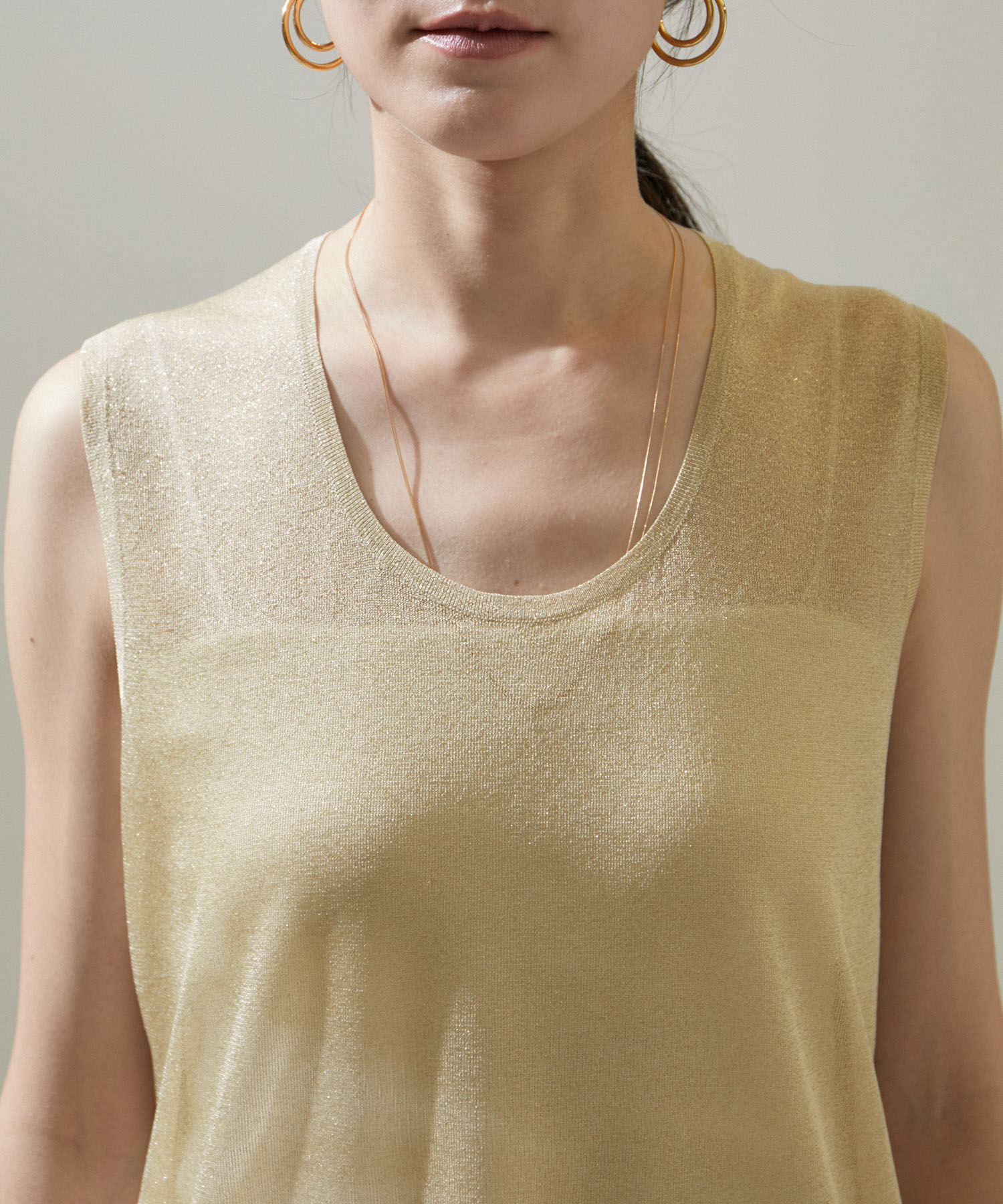 SALON adam et rope'「ラメノースリーブワンピース【洗える】」|ワンピース|