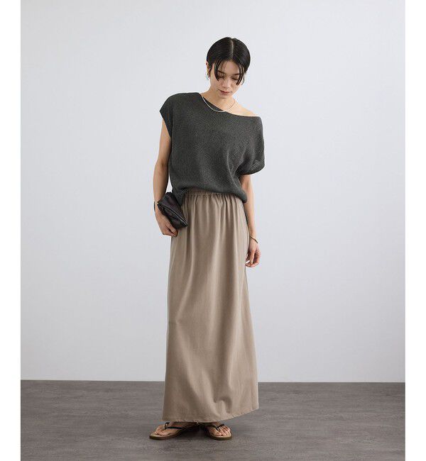 SALON adam et rope'「ペーパーヤーンフレンチスリーブプルオーバー［手洗い可/和紙素材］」|Tシャツ・カットソー|