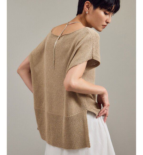 SALON adam et rope'「ペーパーヤーンフレンチスリーブプルオーバー［手洗い可/和紙素材］」|Tシャツ・カットソー|