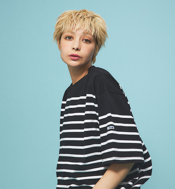 ABAHOUSE「【MONTKEMMEL / モンケメル】オーバーサイズ クルーネック/パネルボー」|Tシャツ・カットソー|