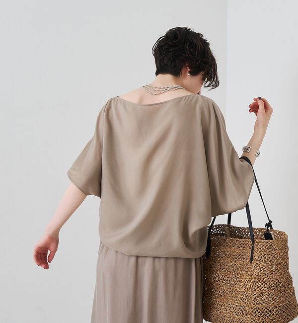 Rouge vif「【セットアップ対応】キュプラフィブリルアシンメトリーブラウス【予約】」|シャツ・ブラウス|