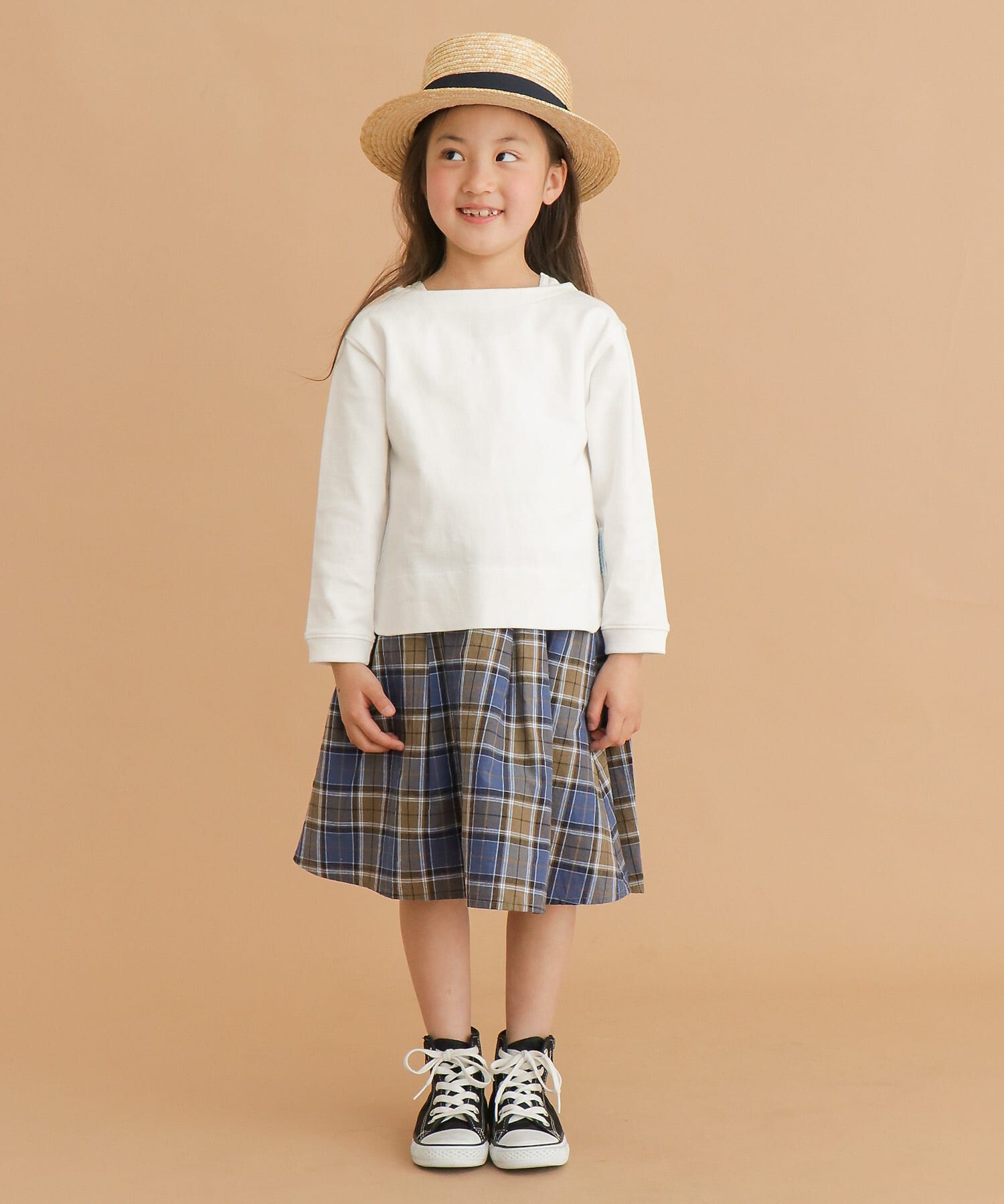 URBAN RESEARCH DOORS「FORK&SPOON　コットンリネンチェックスカート(KIDS)」|その他|