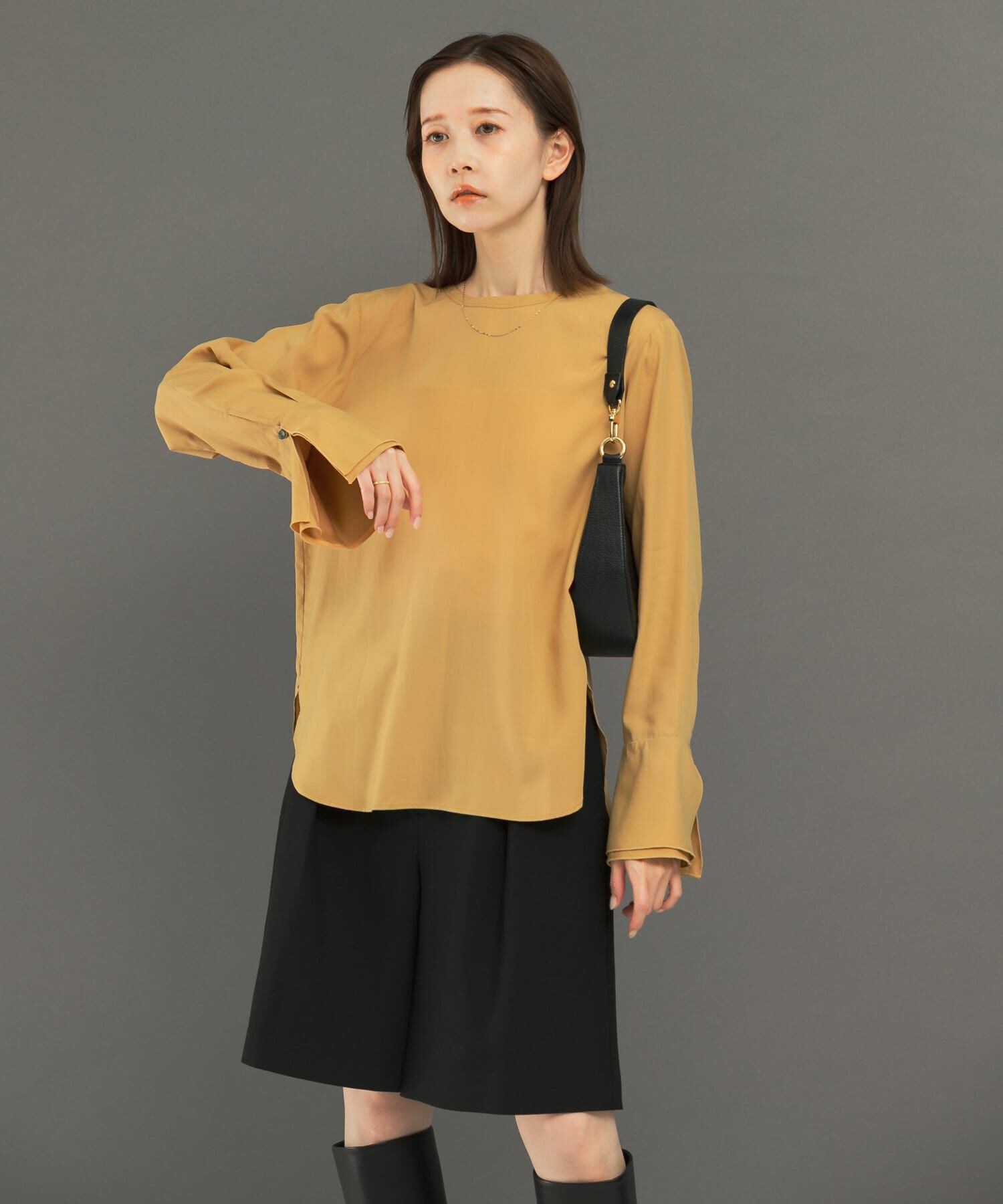 URBAN RESEARCH ROSSO「バックリボンダブルカフスブラウス」|シャツ・ブラウス|