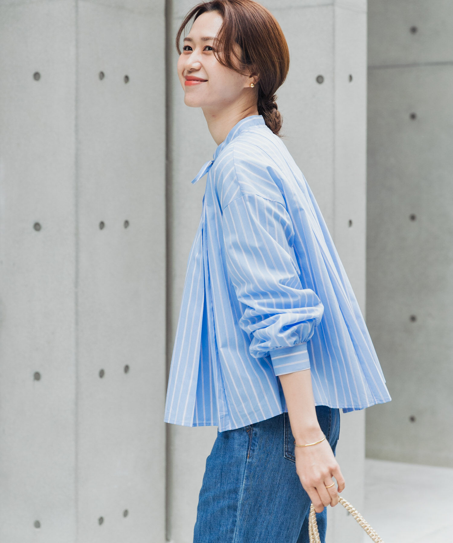 t.n yori ダブルフレア ストライプドットブラウス t.n様専用 yori ダブルフレア ストライプドットブラウス 【公式通販】