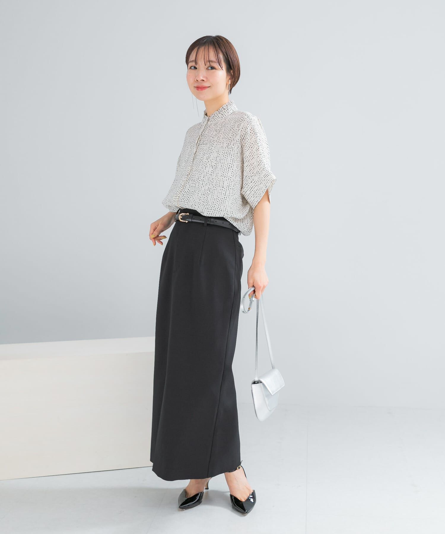 URBAN RESEARCH ROSSO「ベルト付ツイルストレッチスカート」|スカート|