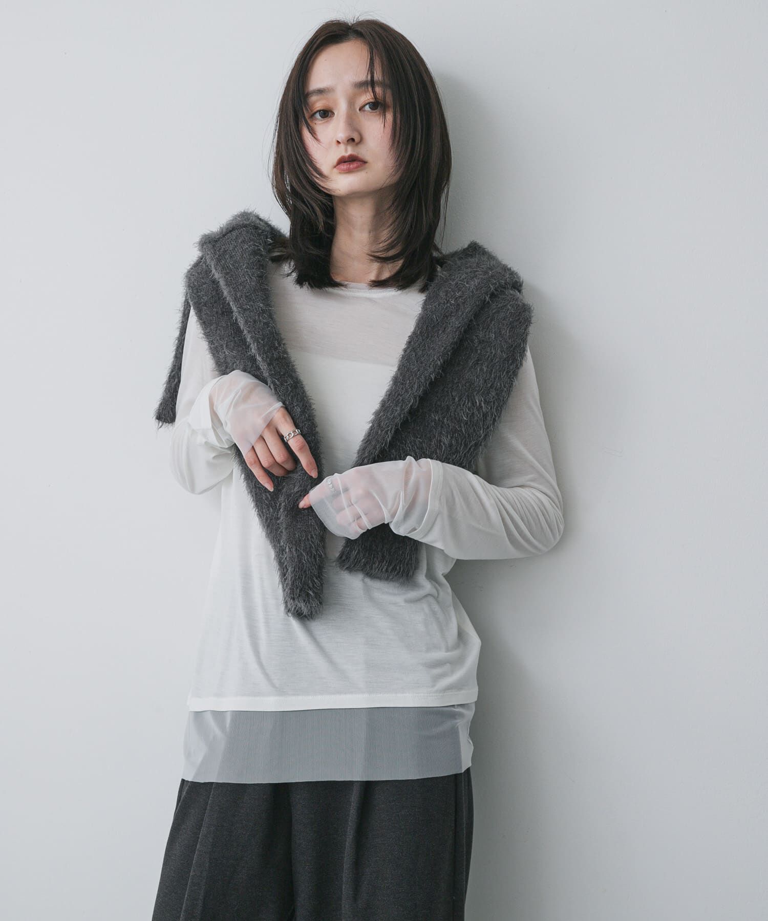 SENSE OF PLACE by URBAN RESEARCH「シアーレイヤードTシャツ」|Tシャツ・カットソー|アイボリー