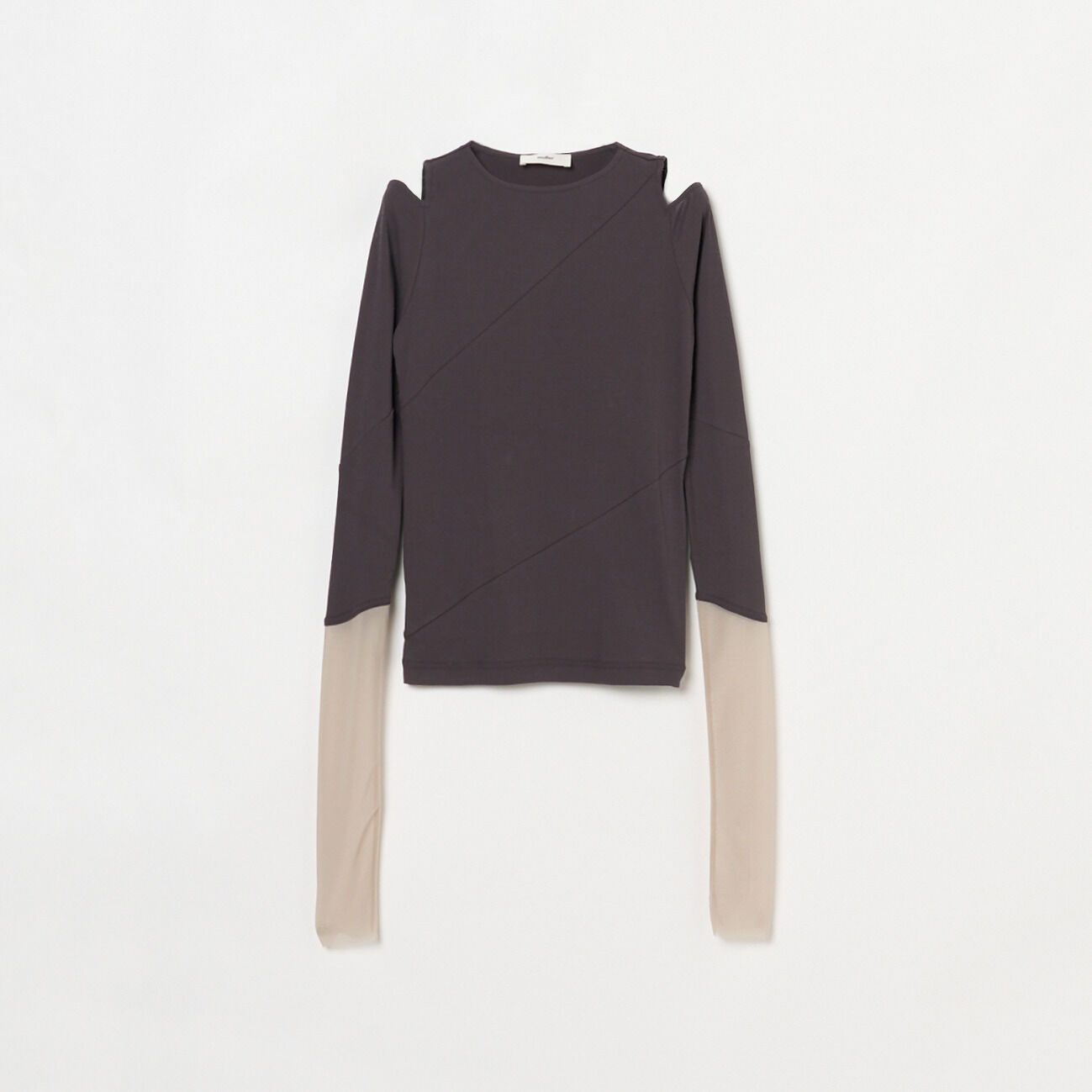  「muller of yoshiokubo DIAGONAL LONG SLEEVE TOP」|Tシャツ・カットソー|ミディアムグレー