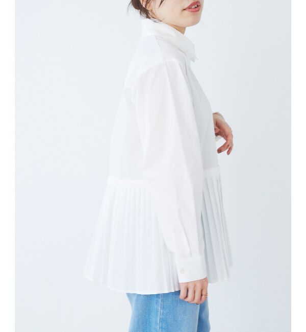 le.coeur blanc「《手洗い可能》MAISON MAVERICK プリーツ2wayシャツ」|シャツ・ブラウス|ホワイト