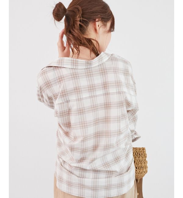  「《手洗い可能》シアーチェック2wayシャツ」|シャツ・ブラウス|