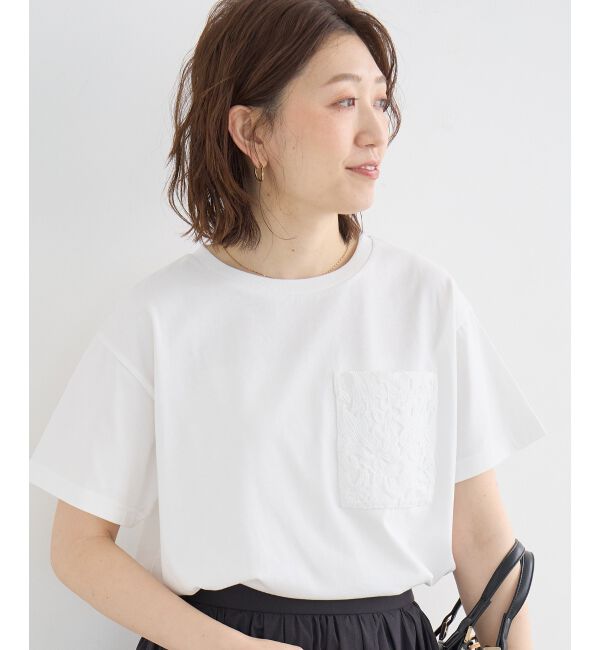  「レースポケットデザインTシャツ」|Tシャツ・カットソー|
