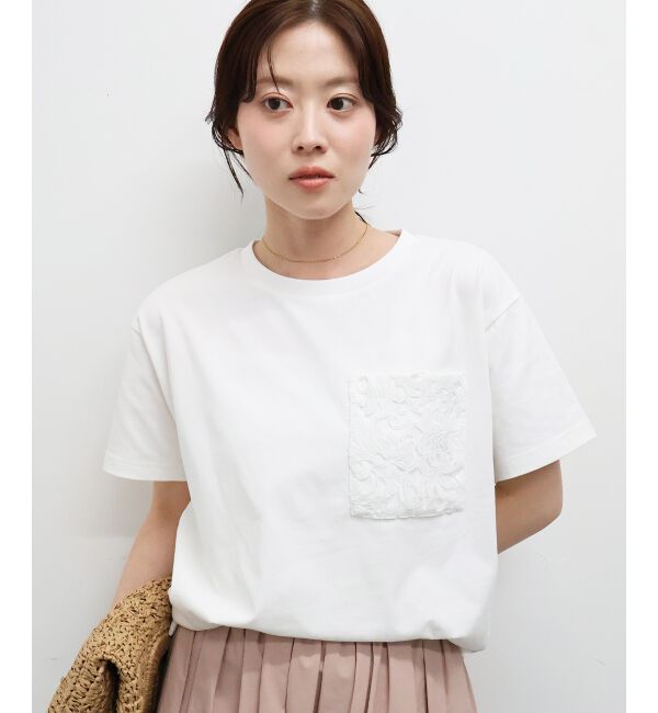  「レースポケットデザインTシャツ」|Tシャツ・カットソー|