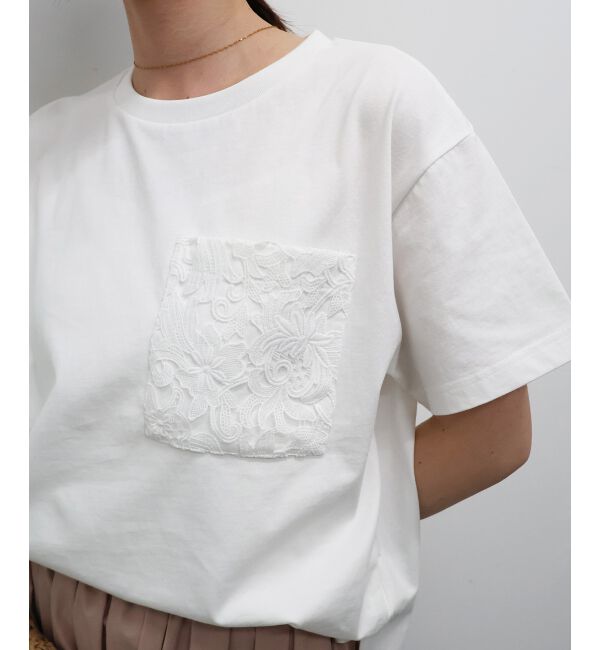  「レースポケットデザインTシャツ」|Tシャツ・カットソー|