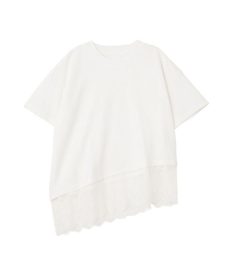 GARAGE OF GOOD CLOTHING「裾レースアシメ切替プルオーバー」|Tシャツ・カットソー|White