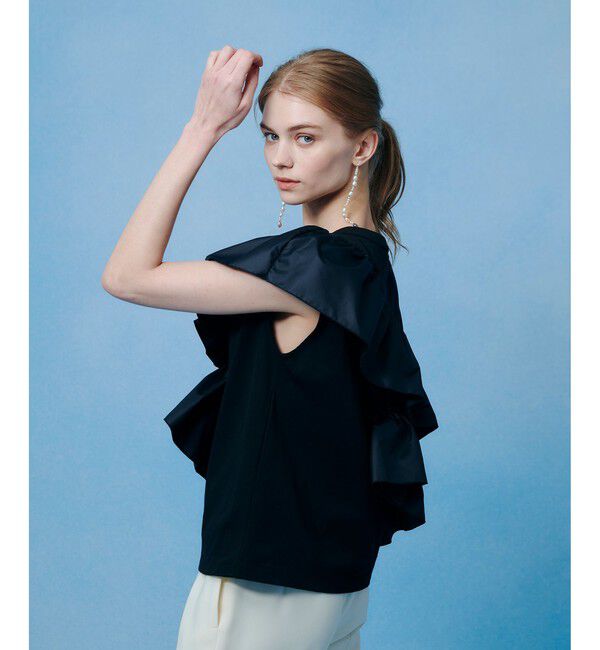 LOULOU WILLOUGHBY「【LOULOU WILLOUGHBY】スパイラルフリルＴシャツ」|Tシャツ・カットソー|