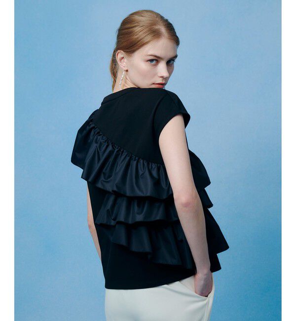 LOULOU WILLOUGHBY「【LOULOU WILLOUGHBY】スパイラルフリルＴシャツ」|Tシャツ・カットソー|