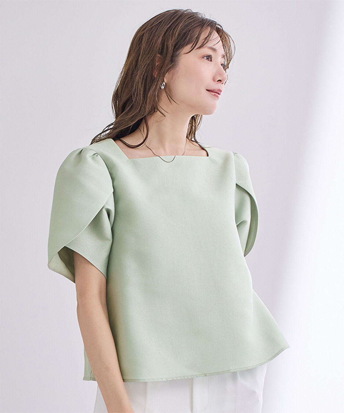 ur's「スクエアネックチューリップスリーブトップス」|Tシャツ・カットソー|