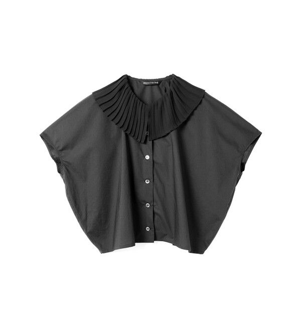 mizuiro ind「mizuiro ind プリーツカラーシャツ」|シャツ・ブラウス|ブラックA