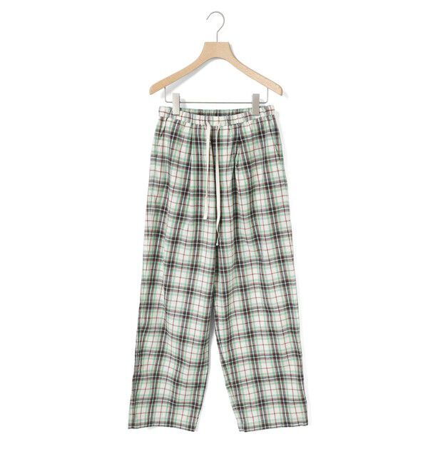MidiUmi「MidiUmi ストレートイージーチェックパンツ」|その他|グリーン