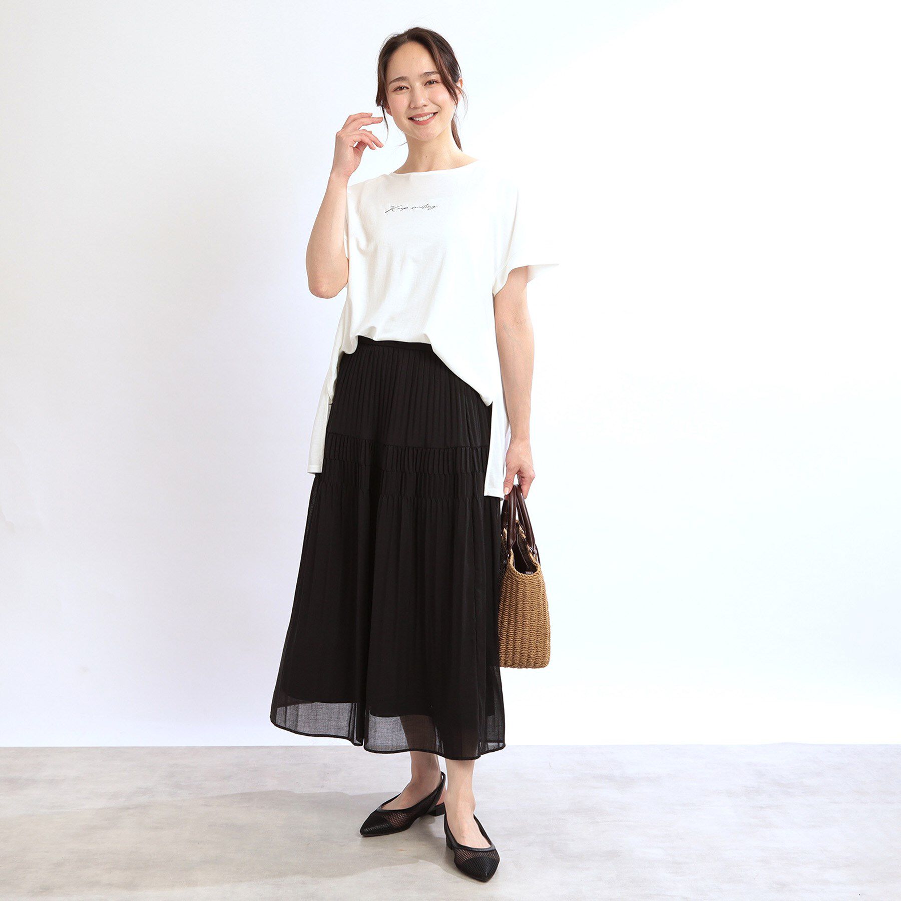 Reflect「【E‐QUALITY】チュニック丈ロゴTシャツ」|Tシャツ・カットソー|