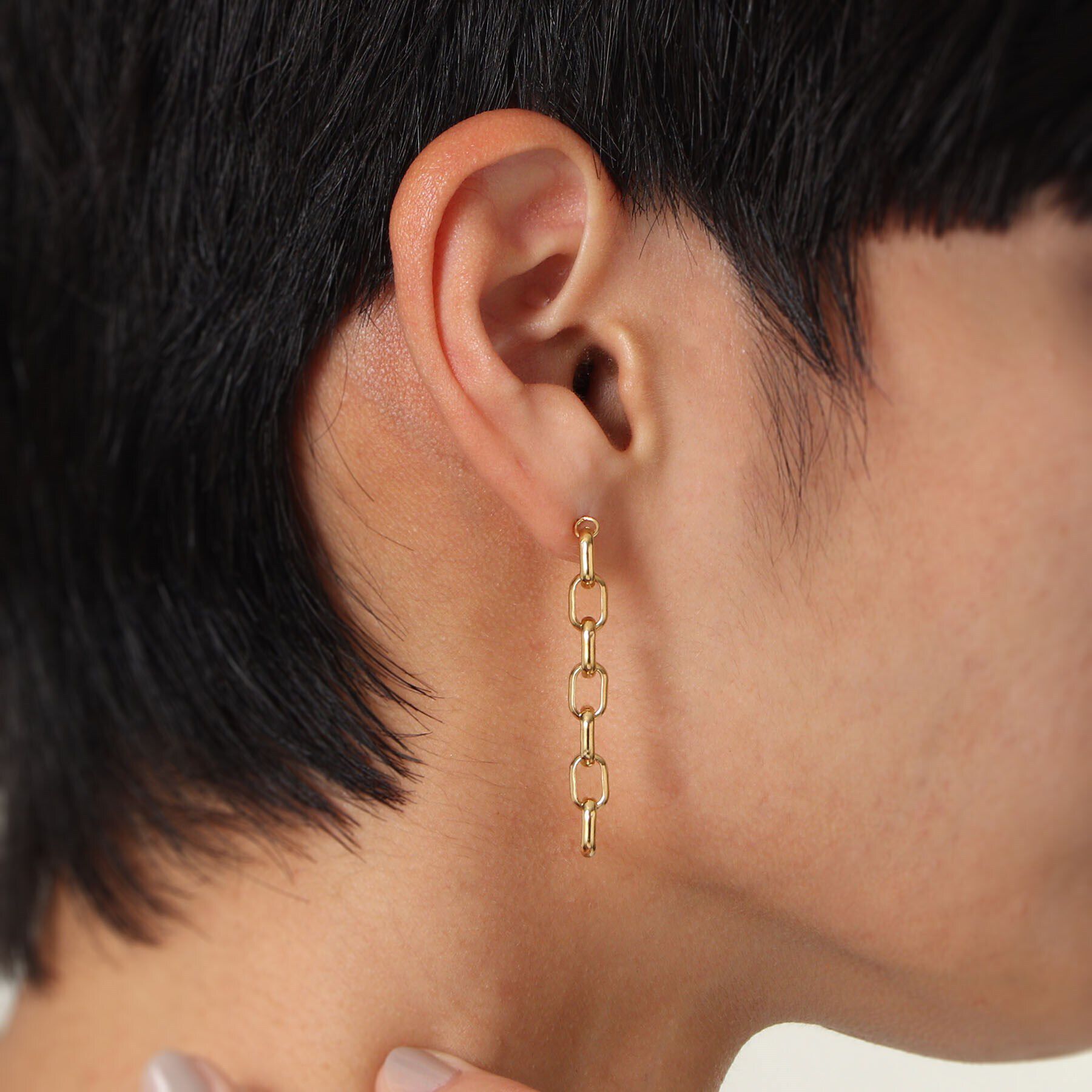 COCOSHNIK ONKITSCH「シルバー ドームチェーン ストレートピアス GP」|ピアス|