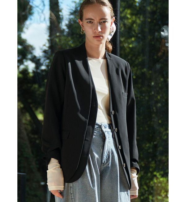 ELENDEEK「LAYERED COLLARLESS JK」|ノーカラージャケット|