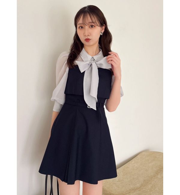 dazzlin「2WAYボウタイレイヤードミニワンピース」|ワンピース|