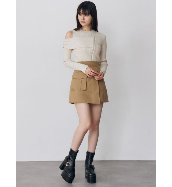 MURUA「ワンショルダーZIPニット」|ニット・セーター|