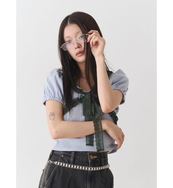 jouetie「レースドッキングパフスリトップス」|Tシャツ・カットソー|