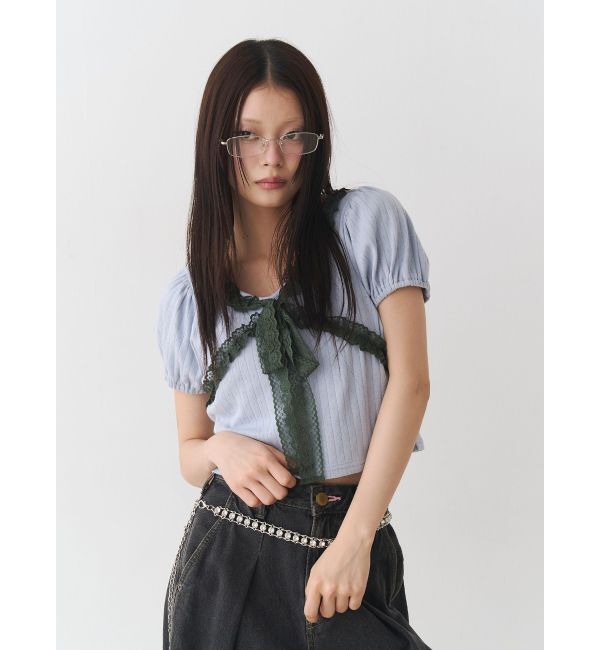 jouetie「レースドッキングパフスリトップス」|Tシャツ・カットソー|