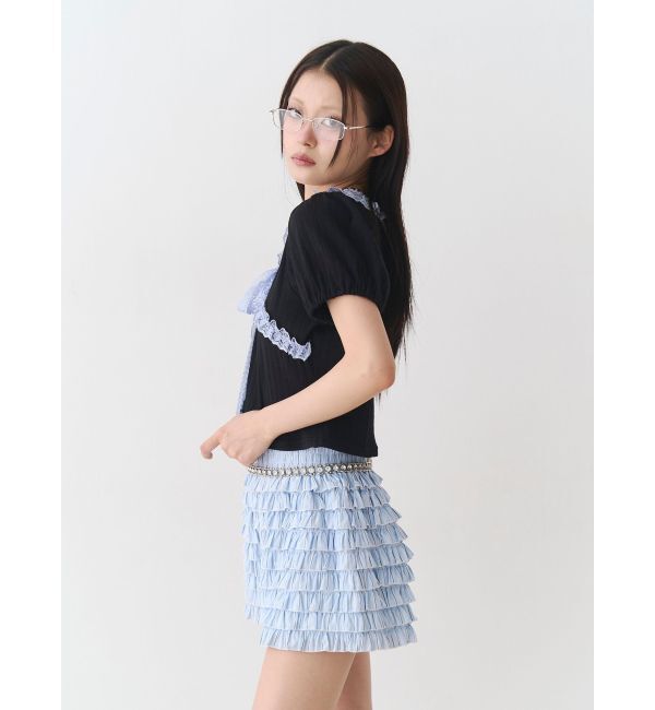 jouetie「レースドッキングパフスリトップス」|Tシャツ・カットソー|