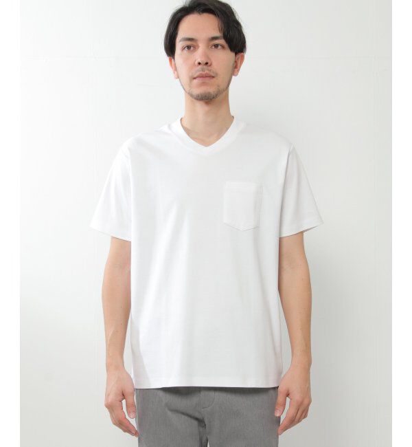 IKKA LOUNGE「ポンチＶネックジャケットＴシャツ」|Tシャツ・カットソー|